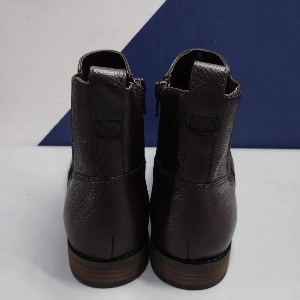 Lands' End Chelsea Boots Womens US Size 9B Brown Comfort Cuban Heel Side Zip